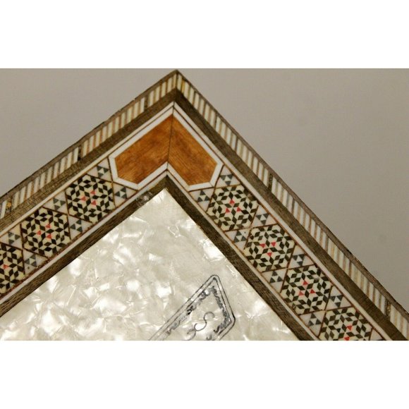 Jesus Last Supper Wooden Plaque Inlay Stone Print on Pearl-Crystal Look 17 x 10" - Picture 4 of 8